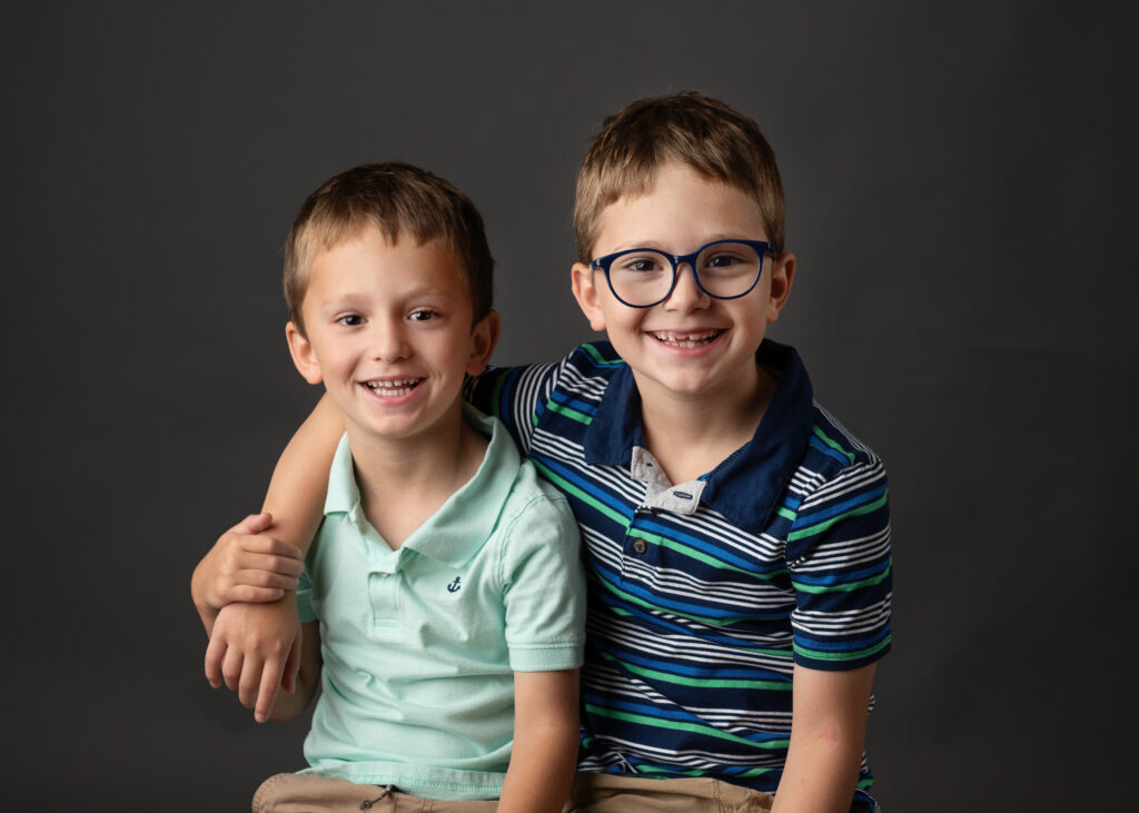 brothers posing for school pictures